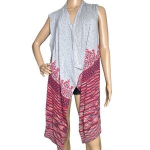 Ecote open cardigan sleeveless sweater large